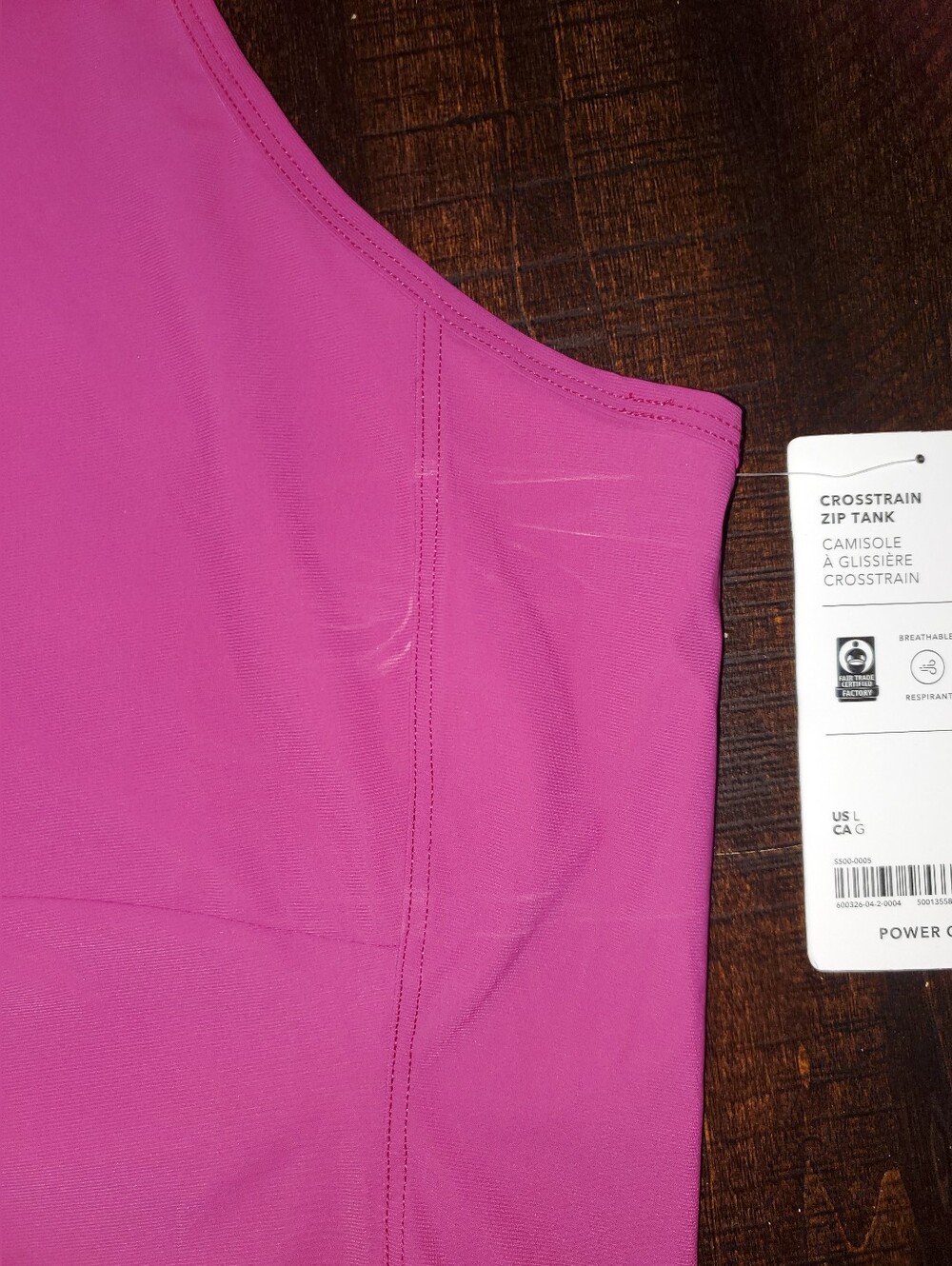 Athleta Crosstrain Zip Tank Top MWT Wild Berry Crop Crop Size: L - Picture 9 of 11